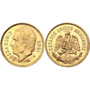 Mexico 5 Pesos 1955 M Restrike