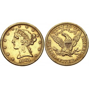 United States 5 Dollars 1881