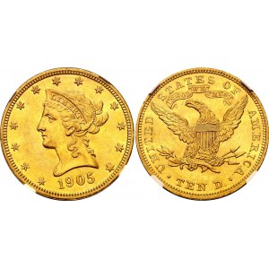 United States 10 Dollars 1905 NGC MS61