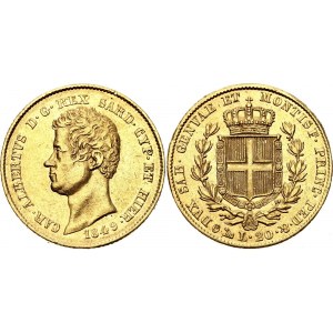 Italian States Sardinia 20 Lire 1849 P