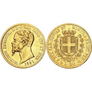 Italian States Sardinia 20 Lire 1851 P