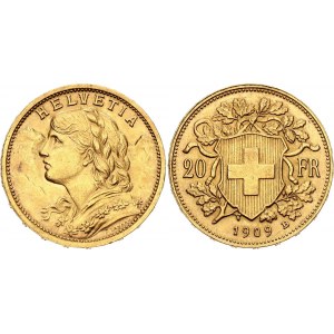 Switzerland 20 Francs 1909 B
