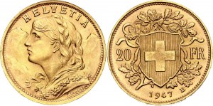 Switzerland 20 Francs 1947 B