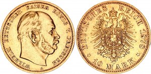 Germany - Empire Prussia 10 Mark 1878 A