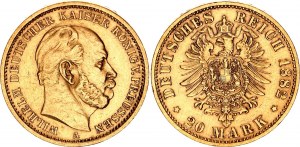 Germany - Empire Prussia 20 Mark 1882 A