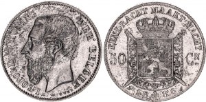 Belgium 50 Centimes 1886