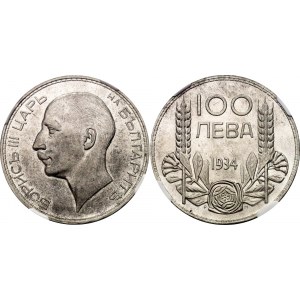 Bulgaria 100 Leva 1934 NGC MS61