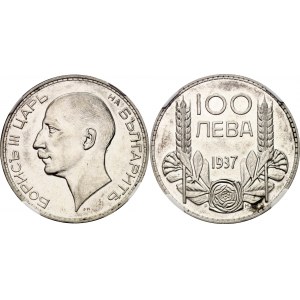 Bulgaria 100 Leva 1937 NGC AU58