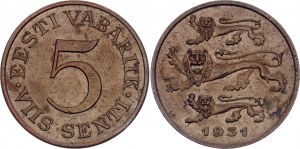 Estonia 5 Senti 1931