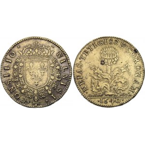 France Silver Token Louis XIII - Barefoot Revolt 1640
