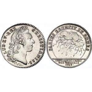 France Silver Token Louis XV - Extraordinaire des guerres - Partes Erumpit in Omnes 1759