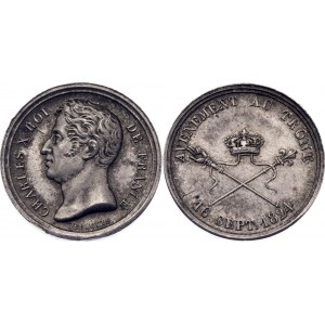 France Silver Medal Advent to the Throne 1824