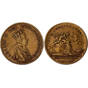 France Brass Medal Coronation as King of France the 29 may 1825 in Reims 1825