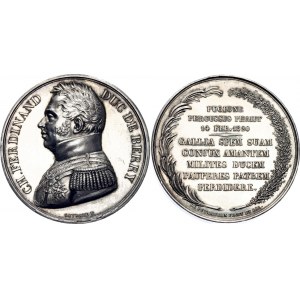France Silver Medal Assassination of Charles Ferdinand Duke of Berry 1846