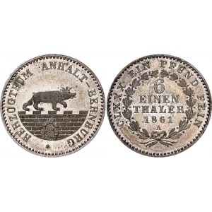 German States Anhalt 1/6 Taler 1861 A
