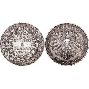German States Frankfurt 2 Taler / 3-1/2 Gulden 1842