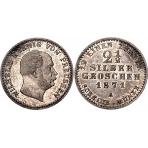 German States Prussia 2-1/2 Silber Groschen 1871 A