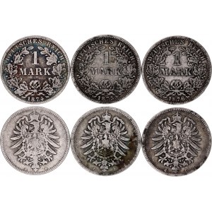 Germany - Empire 3 x 1 Mark 1874 - 1876