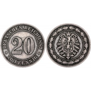 Germany - Empire 20 Pfennig 1887 A