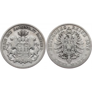 Germany - Empire Hamburg 2 Mark 1876 J