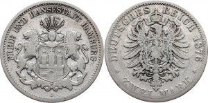 Germany - Empire Hamburg 2 Mark 1876 J