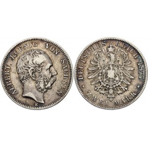Germany - Empire Saxony-Albertine 2 Mark 1877 E