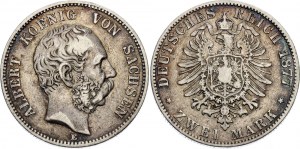 Germany - Empire Saxony-Albertine 2 Mark 1877 E