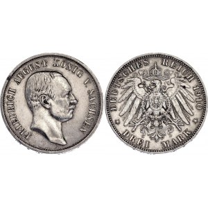 Germany - Empire Saxony-Albertine 3 Mark 1910 E