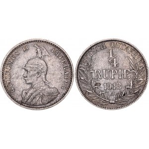 German East Africa 1/4 Rupie 1913 J