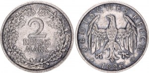 Germany - Weimar Republic 2 Reichsmark 1926 A