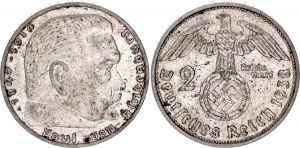 Germany - Third Reich 2 Reichsmark 1938 A