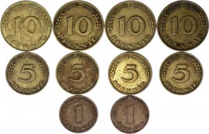Germany - FRG Lot of 10 Coins 1948 - 1949