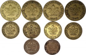 Germany - FRG Lot of 10 Coins 1948 - 1949