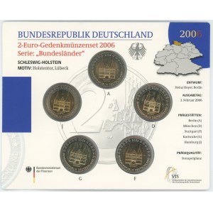 Germany - FRG Annual Coin Set of 5 x 2 Euro 2006
