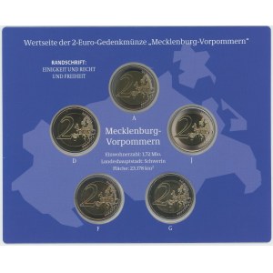Germany - FRG Annual Coin Set of 5 x 2 Euro 2007