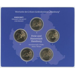 Germany - FRG Annual Coin Set of 5 x 2 Euro 2008