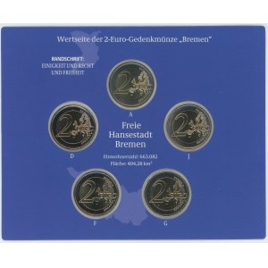 Germany - FRG Annual Coin Set of 5 x 2 Euro 2010