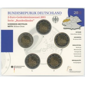 Germany - FRG Annual Coin Set of 5 x 2 Euro 2011
