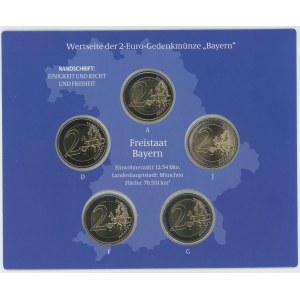 Germany - FRG Annual Coin Set of 5 x 2 Euro 2012