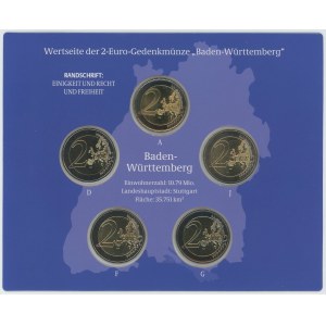 Germany - FRG Annual Coin Set of 5 x 2 Euro 2013