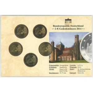 Germany - FRG Annual Coin Set of 5 x 2 Euro 2014