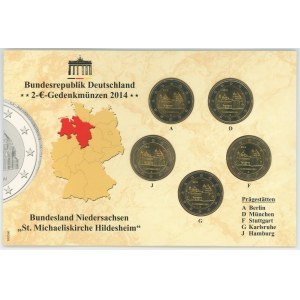 Germany - FRG Annual Coin Set of 5 x 2 Euro 2014