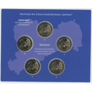 Germany - FRG Annual Coin Set of 5 x 2 Euro 2016