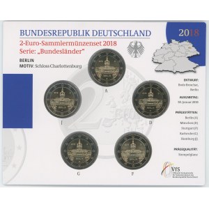 Germany - FRG Annual Coin Set of 5 x 2 Euro 2018