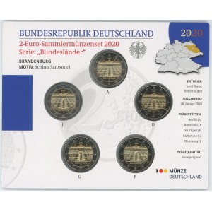 Germany - FRG Annual Coin Set of 5 x 2 Euro 2020
