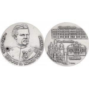 Germany - FRG Silver Medal Ludwig II King of Bavaria 20th Century