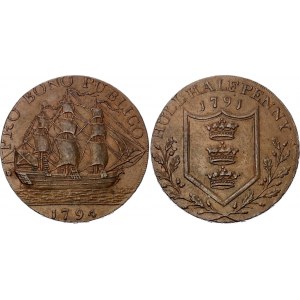 Great Britain Yorkshire - Hull 1/2 Penny Token 1791