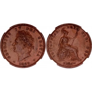 Great Britain 1 Penny 1825 NGC AU58 BN