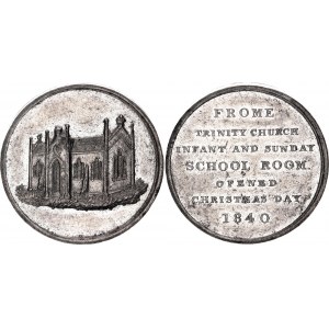 Great Britain Zinc Medal Trinity Church Infant & Sunday School Room Opened Christmas Day in Frome 1840