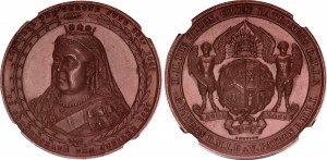 Great Britain Victoria Diamond Jubilee Bronze Medal 1887 NGC MS66 BN